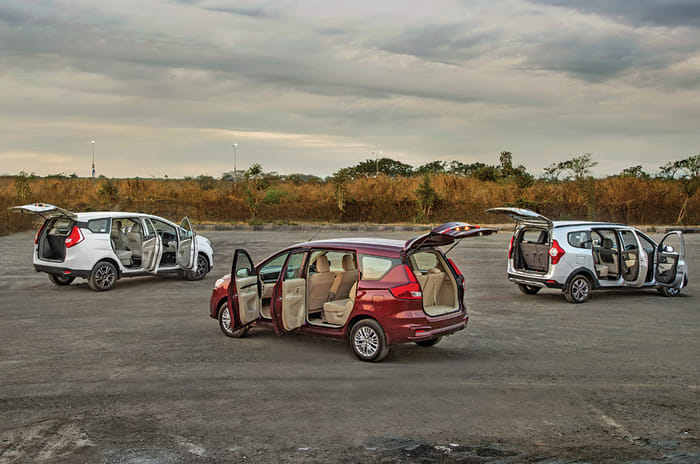 Ertiga vs Marazzo vs Lodgy rear Ertiga vs Marazzo vs Lodgy rear