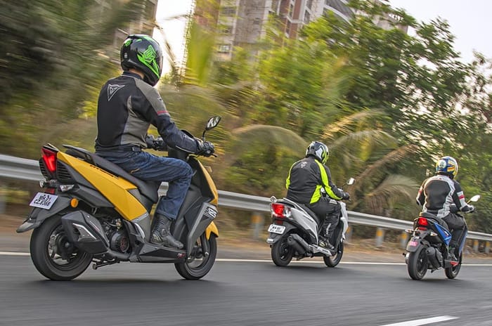 TVS Ntorq vs Aprilia SR 125 vs Honda Grazia comparison