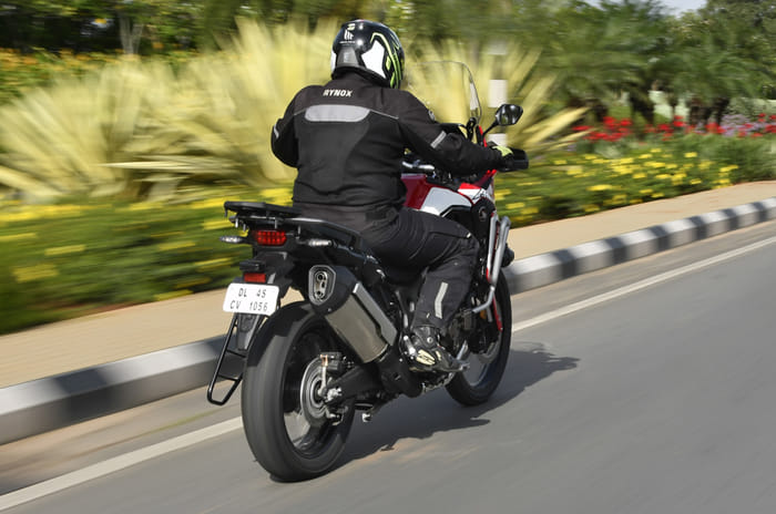 Honda Africa Twin DCT rear action on road