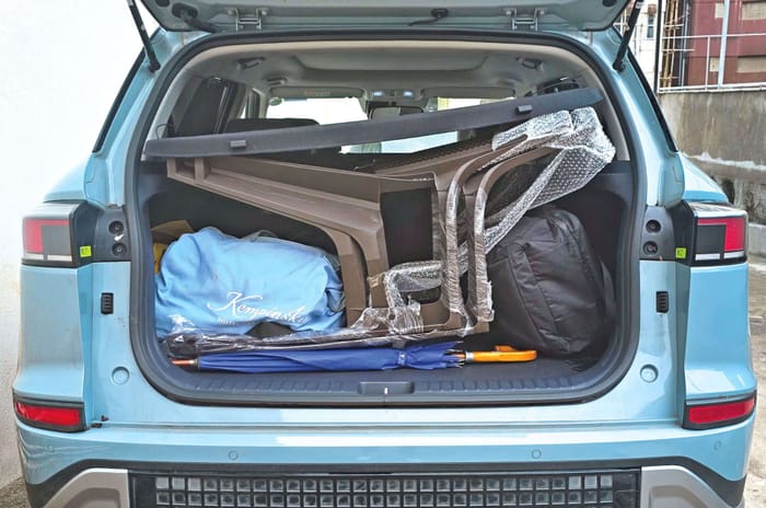 Hyundai Creta Electric boot filled with chairs