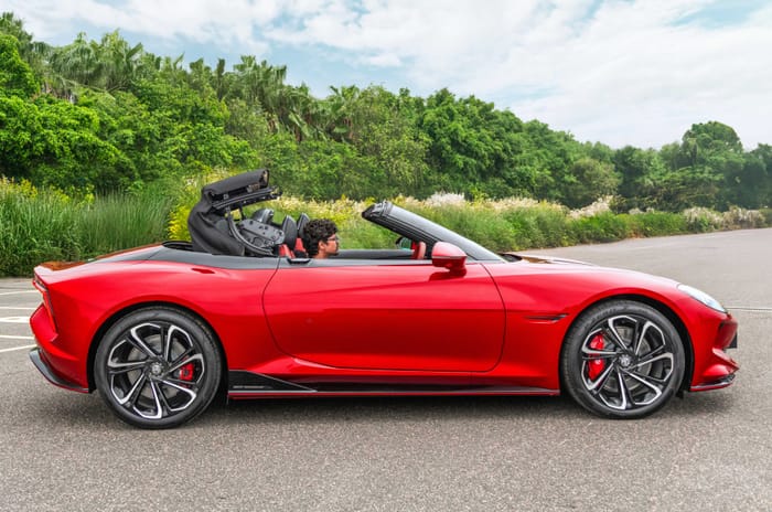 MG cyberster track review autocar india