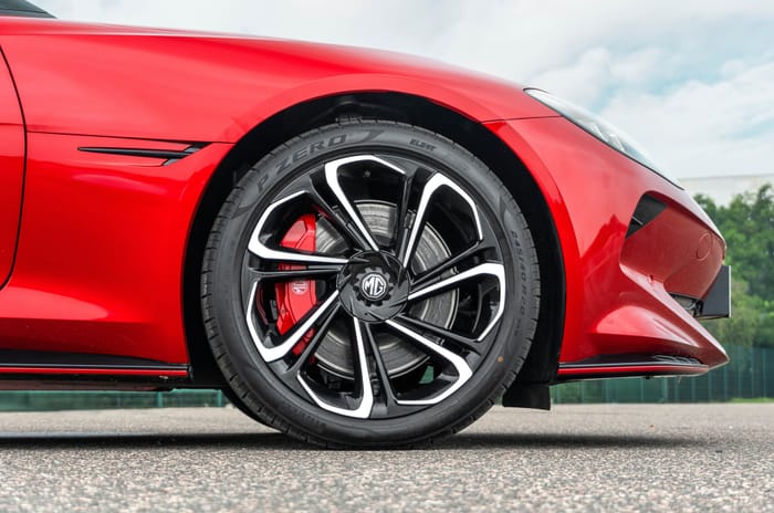 MG cyberster track review autocar india MG cyberster alloy wheels