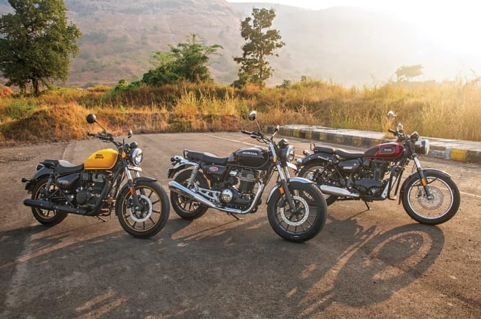 Meteor 350 vs H'ness CB350 vs Imperiale 400 comparison