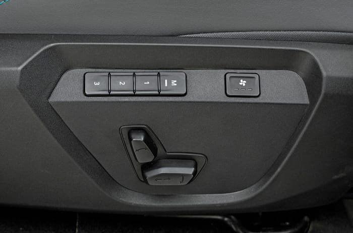 Tata Harrier EV front seat ventilation and adjust