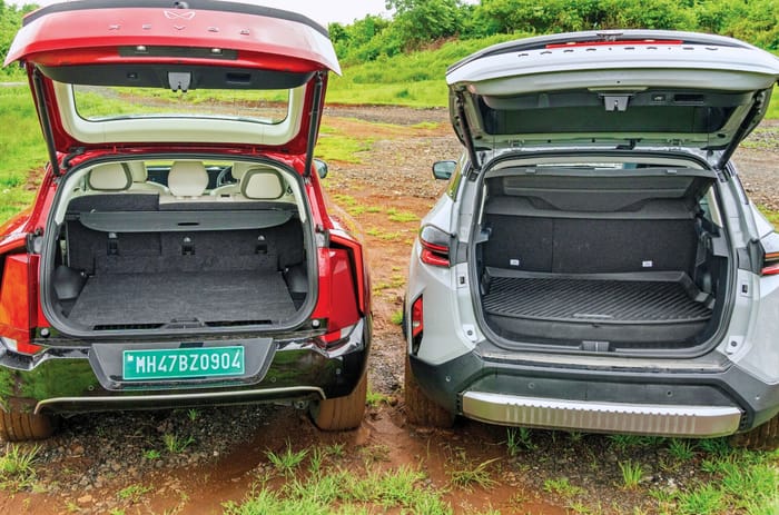 Tata Harrier EV vs Mahindra XEV 9e boot