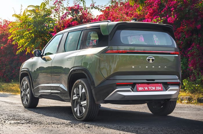 Tata Sierra rear right side green exterior