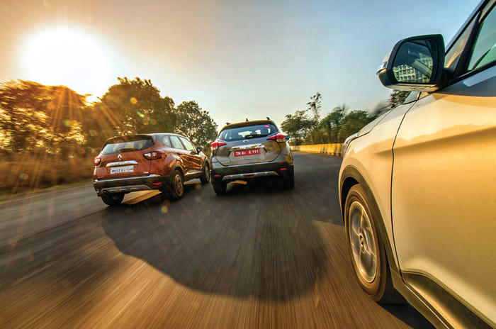 Nissan Kicks vs Renault Captur vs Hyundai Creta comparison 
