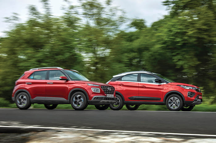 2020 Tata Nexon vs Hyundai Venue turbo-petrol comparison