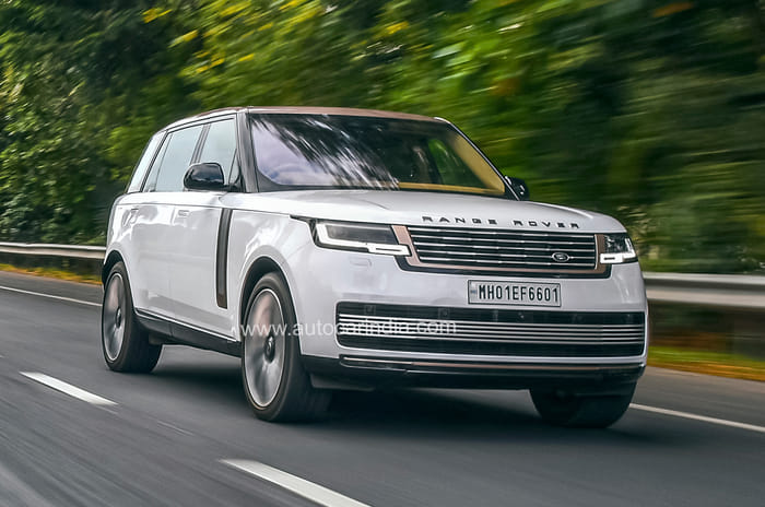 land rover range rover in motion shot
