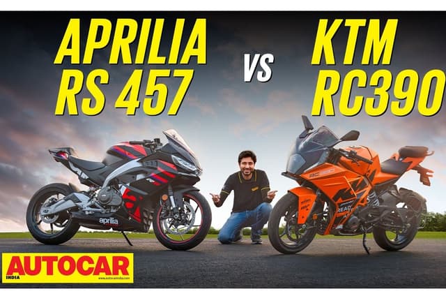 Aprilia RS 457 vs KTM RC 390 comparison video
