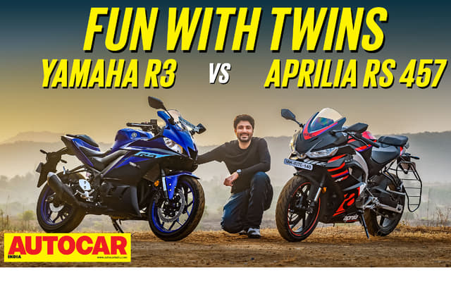 Aprilia RS 457 vs Yamaha R3 comparison video