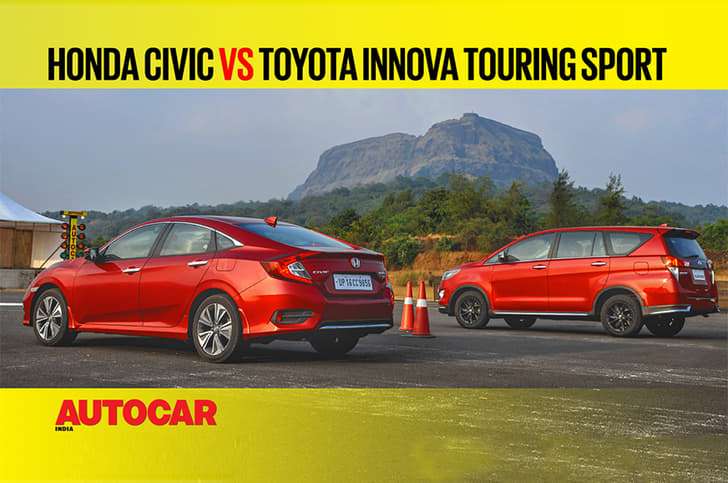 Autocar Drag Day: Honda Civic vs Toyota Innova Touring Sport Drag race video