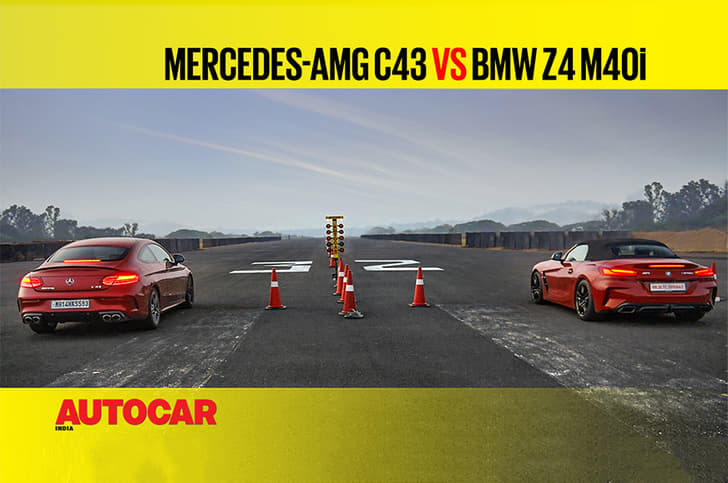 Autocar Drag Day: Mercedes-AMG C43 Coupe vs BMW Z4 M40i Drag race video