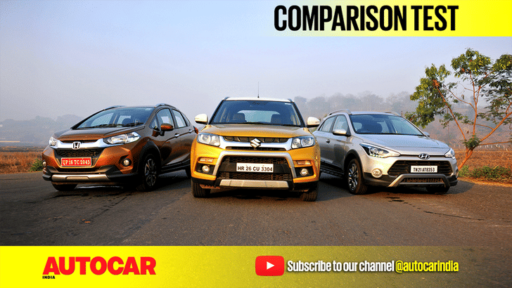 Honda WR-V vs Maruti Vitara Brezza vs Hyundai i20 Active video comparison