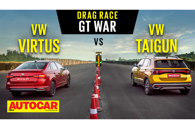 Volkswagen Virtus vs Volkswagen Taigun drag race